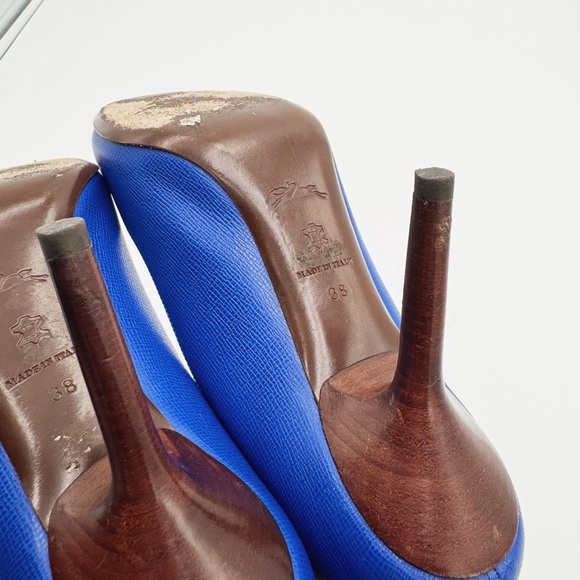 LONGCHAMP Pointed Toe Stiletto Heels – Electric Blue Leather 38 - Picture 8 of 8